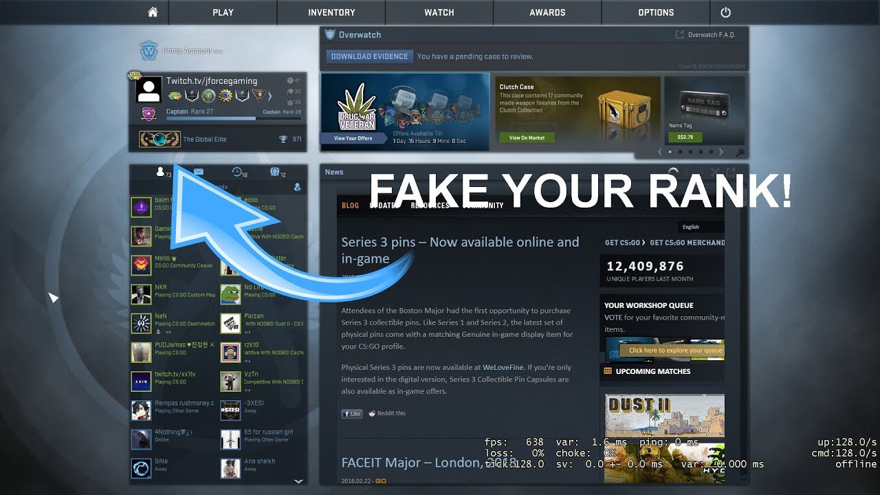 Showcase Your Fake Global Elite Cs Go Rank On Your Steam Profile Youtube