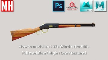 3D Modeling an 1873 Winchester rifle ( Full High to Low workflow ) Part 2 of 2