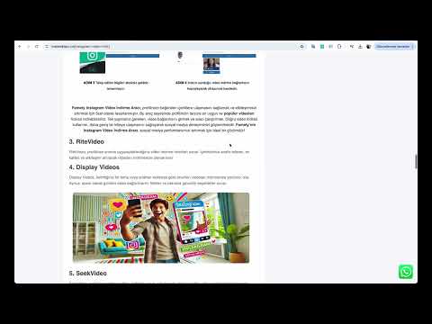 Instagram Video İndirme Aracı - Ücretsiz Video İndirici