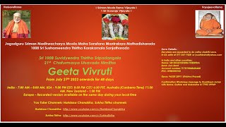 Geeta Vivruti Jnana Yagna - Day 21 - Shri 1008 Shri Shri Suvidyendra Tirtharu