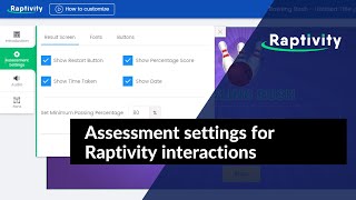 Assessment Settings for Raptivity Interactions