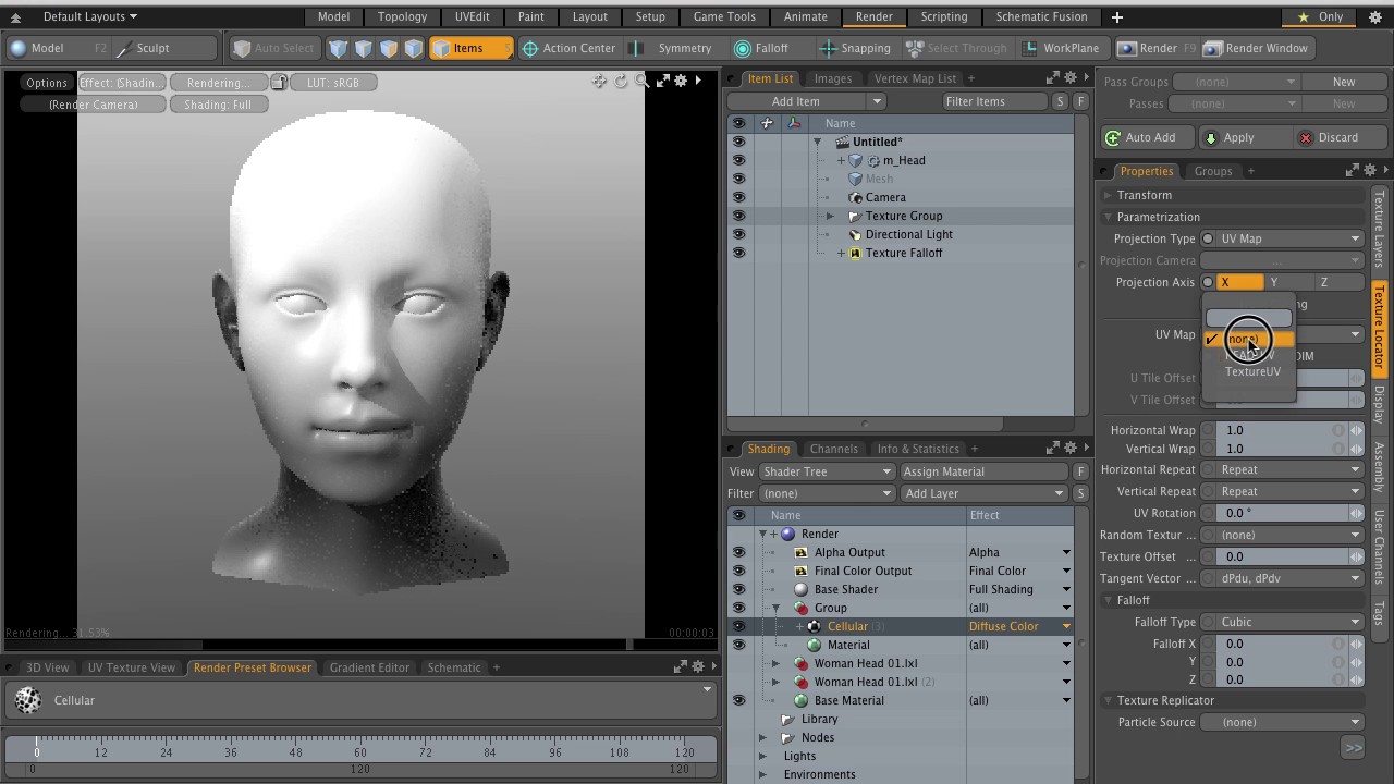 The Foundry Modo 10.2 - 3D Multiple textures baking to mesh