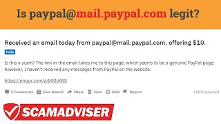 Paypal claim your $10 reward from Paypal@mail.paypal.com - scam or legit offer?
