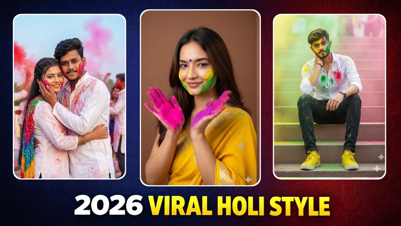 Holi 2026 Viral Photo Editing 🔥 Holi Photo Editing Prompt ChatGpt | Ai Se Holi Ka Photo Kaise Banaen
