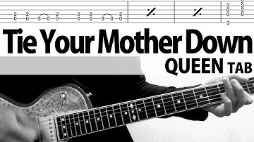 「Tie Your Mother Down」  Brian May Guitar Cover Queen Tutorial w/lyrics