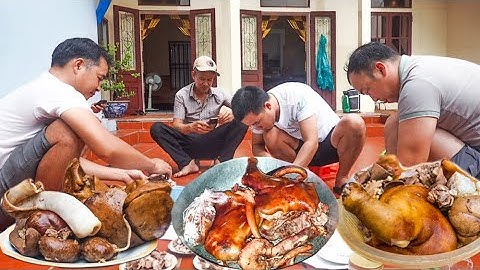 Mùi Khói Bếp I Bữa Cỗ Lòng Lợn Tiết Cah Thịt Cầy 5 Món Ngày Mưa Gió Rét Nhà Quê