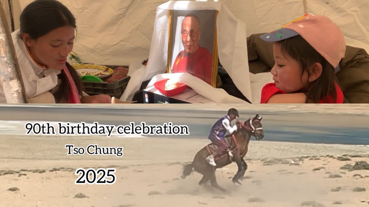 How we celebrate 90th birthday celebration in Jangthang. // 2nd day Thrunkar// Horse racing//