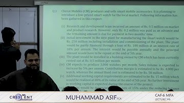 CAF 06 MFA || Muhammad Asif, FCA || Autumn 2024 Session || Lecture 34B