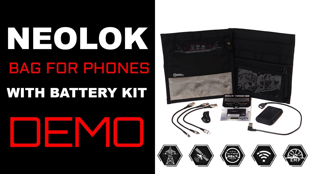 NeoLok Faraday Bag for Phones with Battery Kit