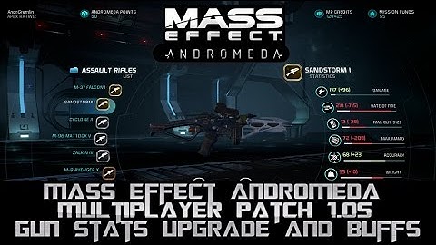 Mass Effect Andromeda Patch 1.05 Multiplayer Weapon Buffs and Upgrades