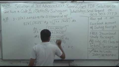 Q 37, 38 , 39, 40  VIDEO SOLUTION JEE ADVACED 2017 PAPER 2 MATHS BY SUHAG 9039037779