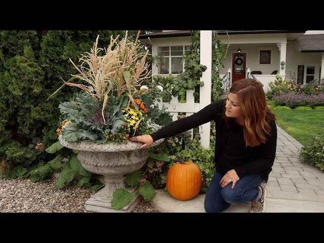 Fall Containers with Cornstalks!  // Garden Answer