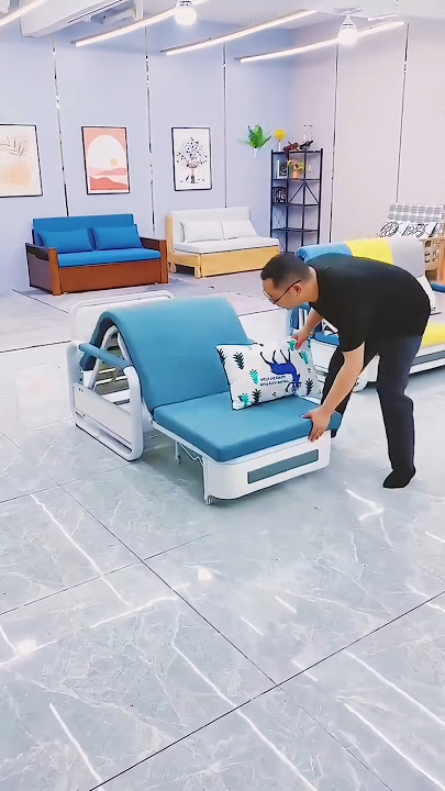 Anyone interested in a multi functional folding sofa bed #foldingsofabed #foldableandspacesaving