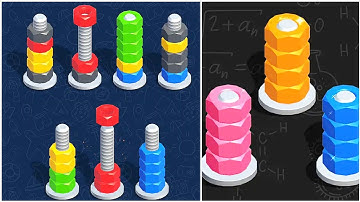 Colour Screw Sort Gameplay 16 , Android Games ios Walkthrough Simulator Think Brain Puzzle