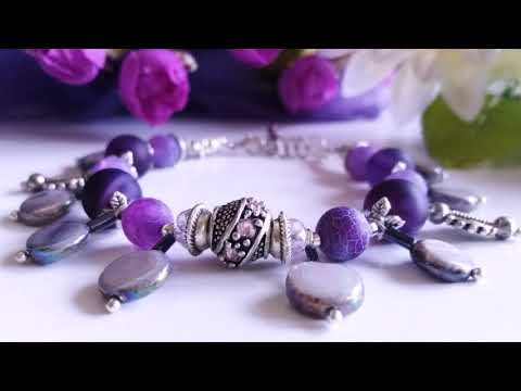 ხელნაკეთი სამაჯური ნატურალური ქვებით  „ალპური ველის სერენადა“/Hand made bracelet with natural stones