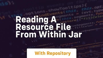 reading a resource file from within jar