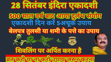 28 सितंबर इंदिरा एकादशी !!इंदिरा एकादशी व्रत 2024: महत्व, पूजा विधि और व्रत कथापंडित प्रदीप मिश्रा