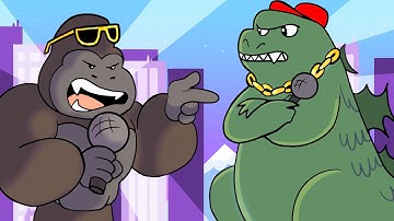 Godzilla vs. King Kong Rap Battle! (Cartoon Animation)