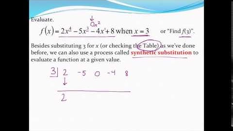 Using synthetic substitution to evaluate