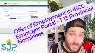 Creating an Offer of Employment in IRCC Portal for Provincial Nominees  For Employers