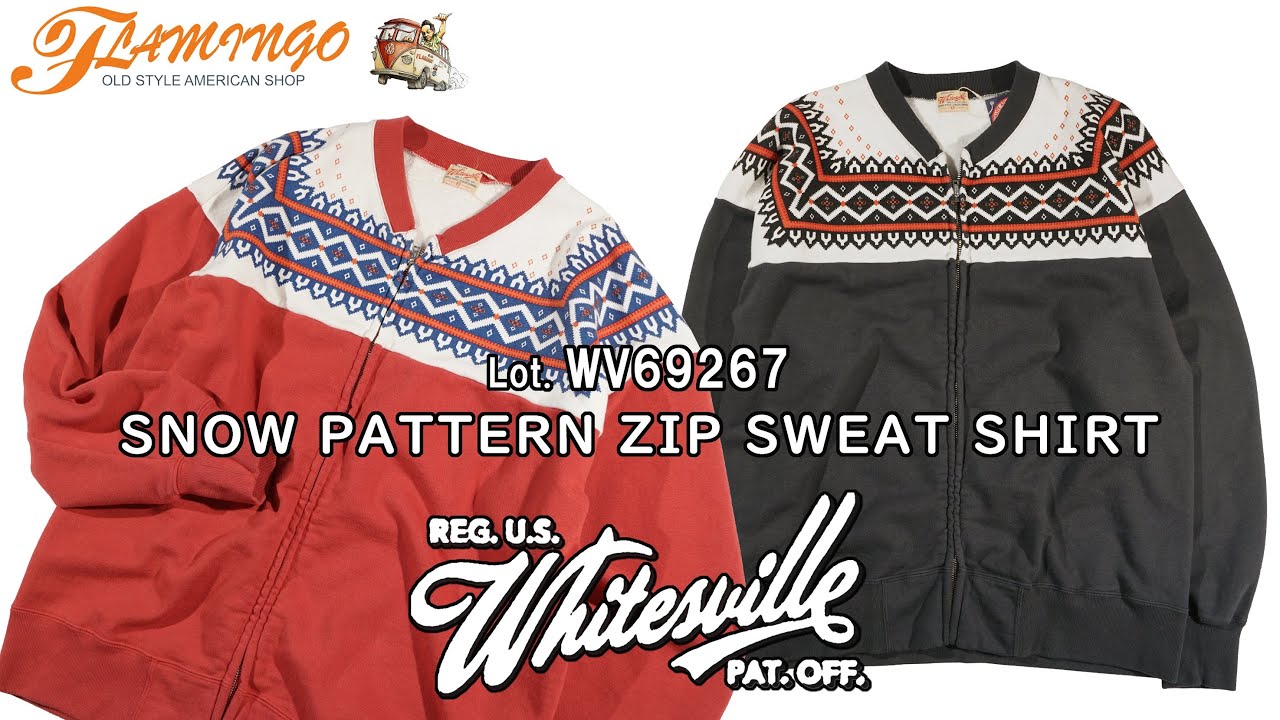 Whitesville SNOW PATTERN ZIP SWEAT SHIRT WV69267 ホワイツビル