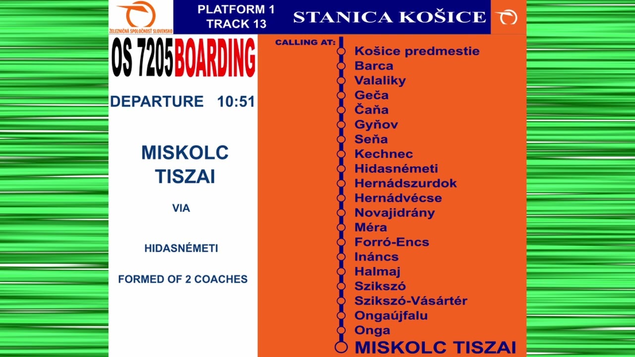 Košice station train announcements, hlášení ZSSK Iniss, Milena Hurajová