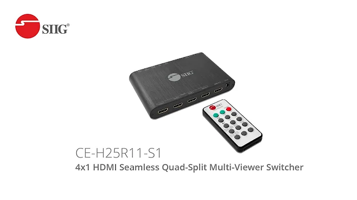 SIIG 4x1 HDMI Seamless Quad-Split Multi-Viewer Switcher (Part#: CE-H25R11-S1)