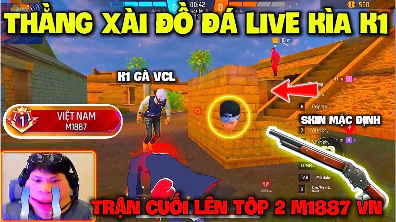 Trận Cuối Lên Top 2 M887 VN Bằng Skin Mặc Định “K1 Bực Tức Khi Bị Team Xài Đồ Đá Live” Và Cái Kết ??