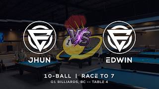 JHUN vs EDWIN - Q1 BILLIARDS - TABLE 4 | EvoSports