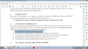 Linear Integrated Circuit (LIC) Curriculum Review.