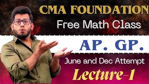 CMA Foundation Math & Statistic || APGP (Class-1) || By Deepak Classes