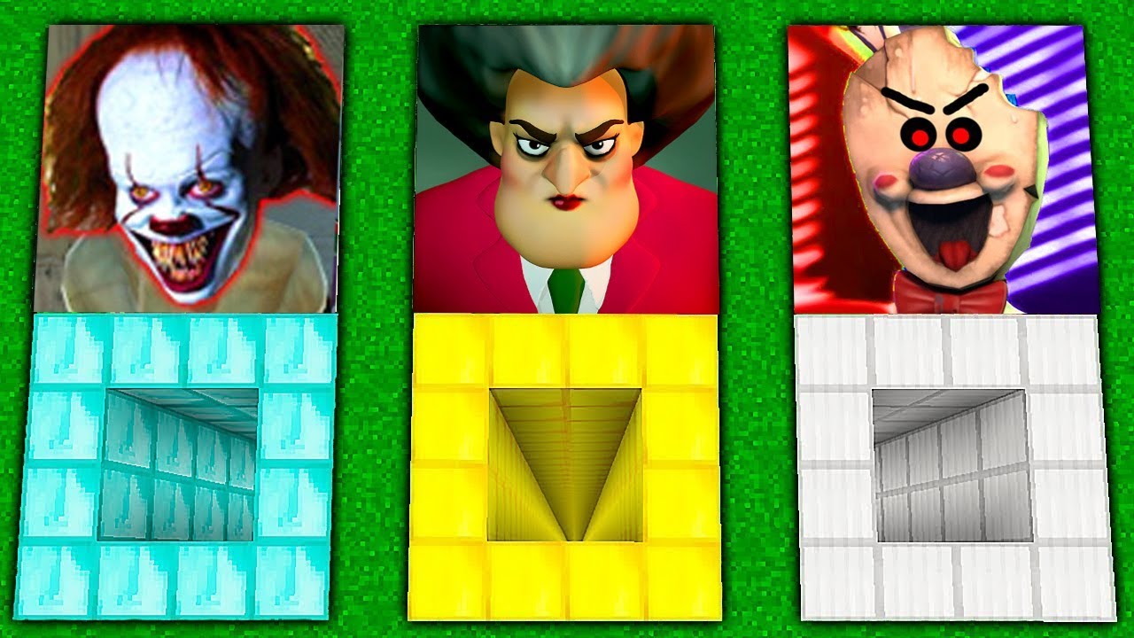 CHOOSE WRONG HOLE ICE SCREAM ROD SCARY TEACHER 3D PENNYWISE SECRET BASE minecraft Hello Neighbor Mod CHOOSE WRONG HOLE ICE SCREAM ROD SCARY TEACHER 3D PENNYWISE SECRET BASE minecraft Hello Neighbor Mod