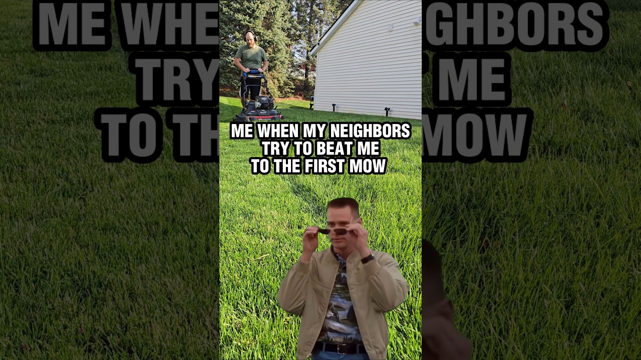 POV: You're the first person mowing in spring #lawnmower #neighborhood #shorts