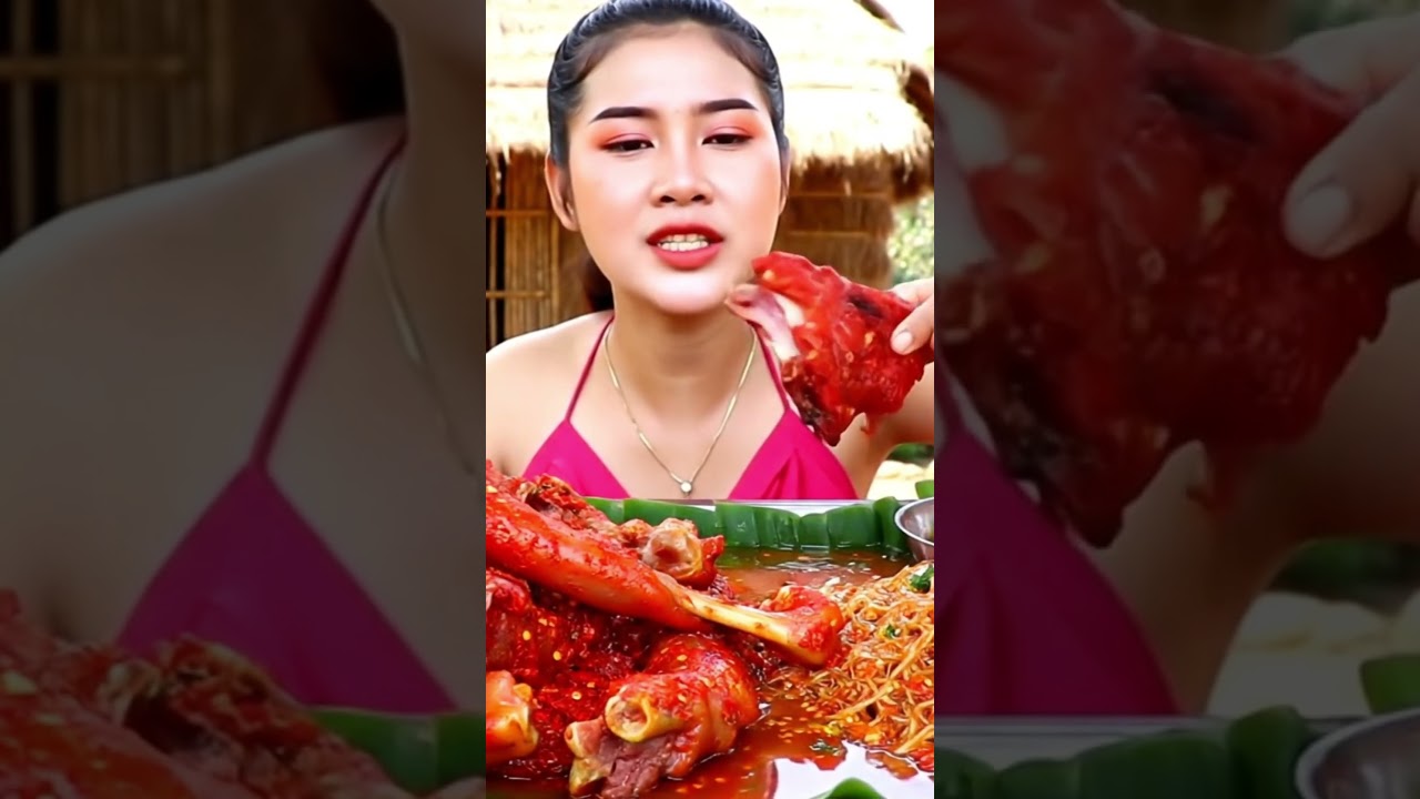 Eating Hot Spicy Roasted Goat 