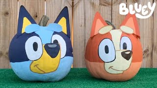Pumpkin Painting  BLUEY | Disney | Bluey and Bingo Halloween - Painting Time Lapse How-To