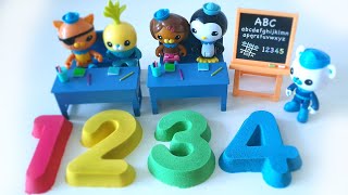 Learn Numbers 12345678910 with Octonuts Captain Barnacles DIY Kinetic Sand Art - CLAY ART TV