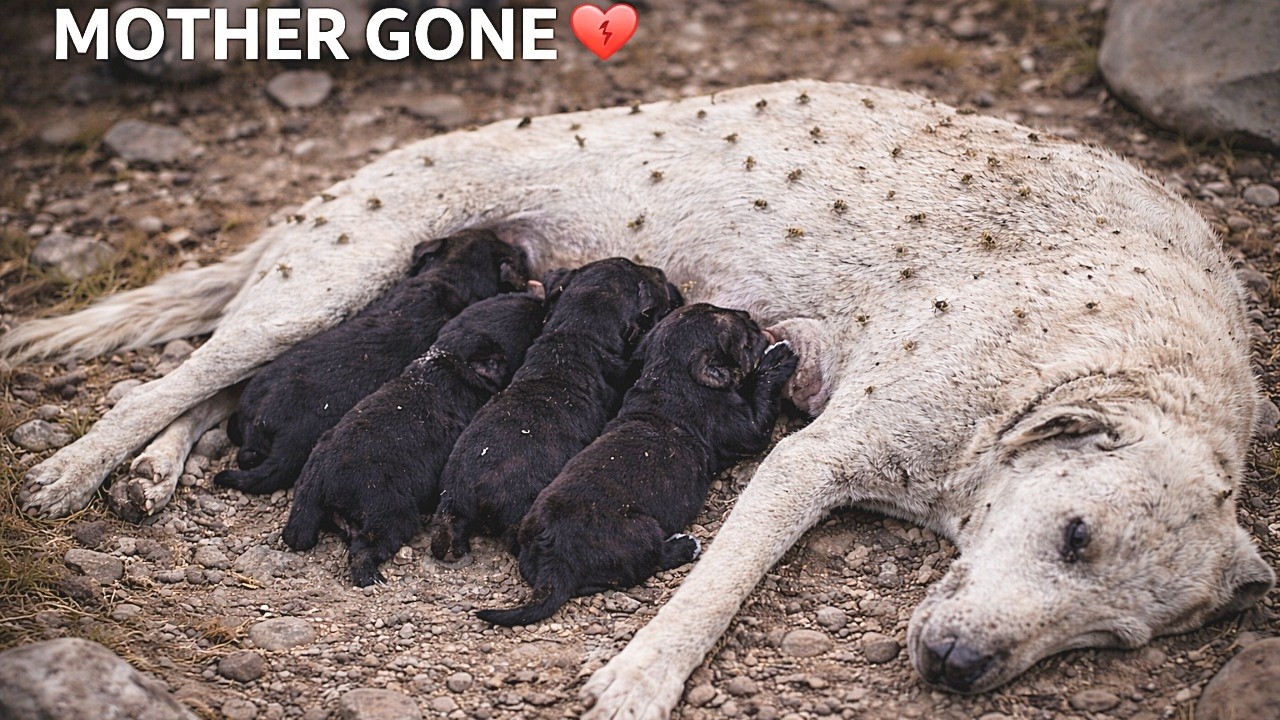 Mother Dog and Puppies Rescued From Freezing Cold 💔 Heartbreaking Puppy ...