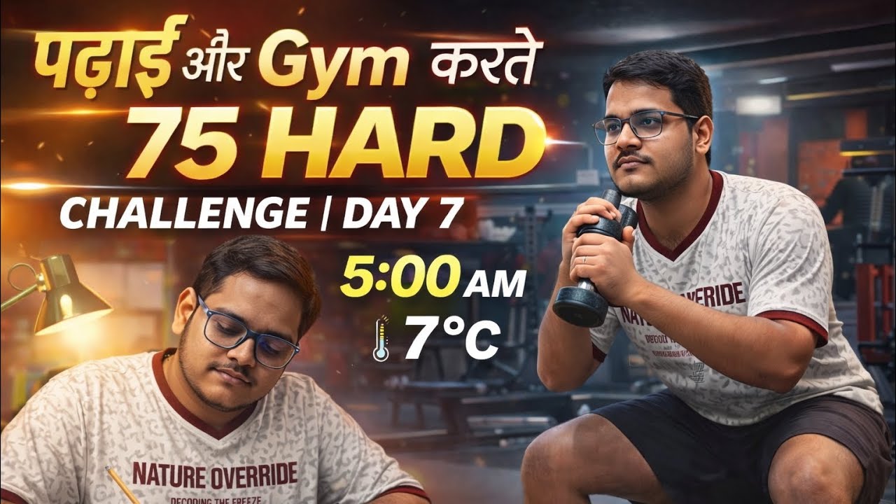 Weight Loss + CA Inter + Content Creation 🔥 | 75 Hard Challenge| Day 7 