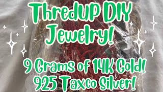ThredUP 5LB DIY Jewelry Jar Unboxing! 14K Gold, 925 Taxco Silver, & More!