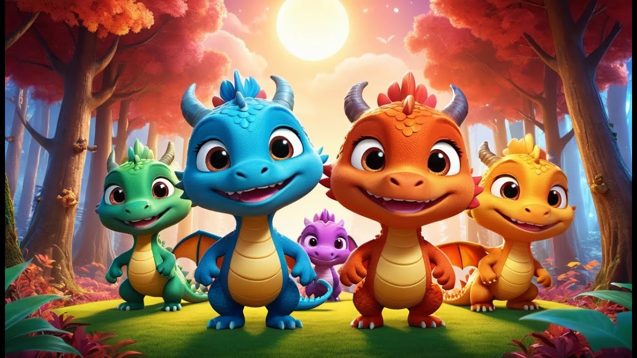 Eight Little Dragons Breathing Fire | Fun Counting and Fantasy Song Kids | Preschool Adventure Rhyme