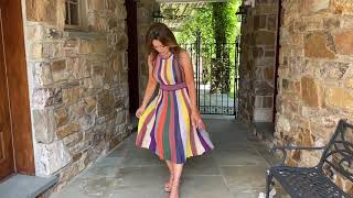Bold Stripe Fit and Flare Midi Dress