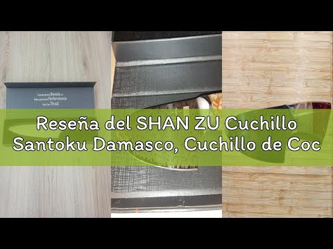 Reseña del SHAN ZU Cuchillo Santoku Damasco, Cuchillo de Cocina Japonés de Acero en Polvo SG2, Cuchi