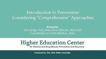 Introduction to Prevention: Considering "Comprehensive" Approaches