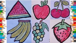 drawing fruits, how to draw fruits ,kids learning video, drawing activities