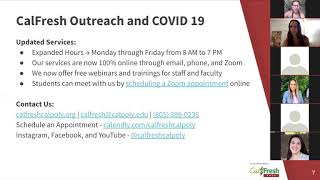 CalFresh Outreach Webinar for Cal Poly Dean of Students Staff