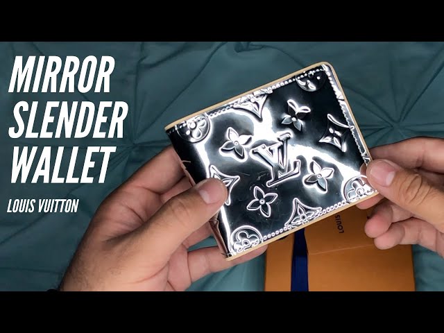 LOUIS VUITTON Monogram Mirror Slender Wallet Silver 900518