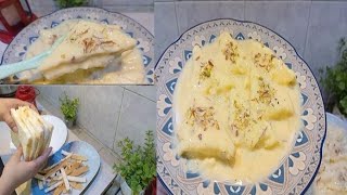 10 Minute super soft dessert recipe | Easy and quick | Bread pudding | kitchen with eshaal