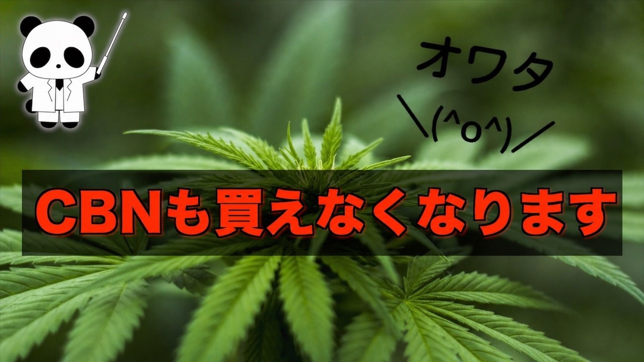 【悲報】6月からCBNも日本で禁止に