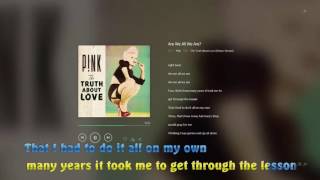 Are We All We Are? -  P!nk lyric video HD 1080p