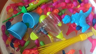 9 Minutes Satisfying with unboxing of kids color , Water Gun and balloon